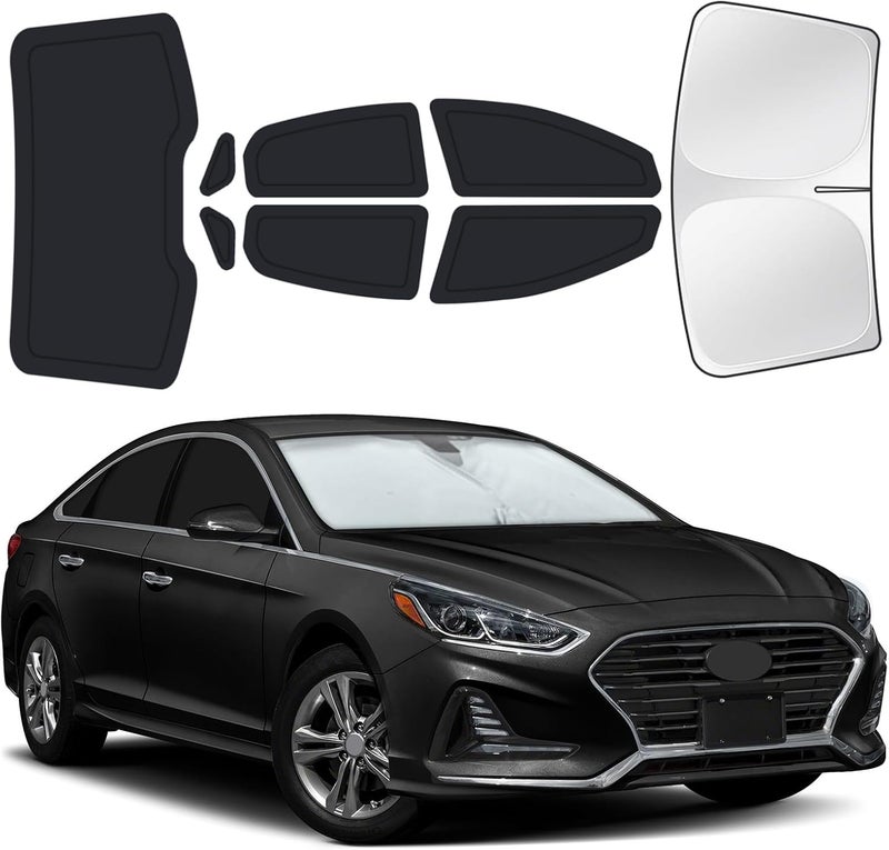 JASVIC for Hyundai Sonata 2015-2019 Car Window Shades, 8pcs Privacy Sun Shade Set for Front Windshield Side and Rear Windows, Full Window Covers Keeps Vehicle Cool for Camping Napping - Image 1